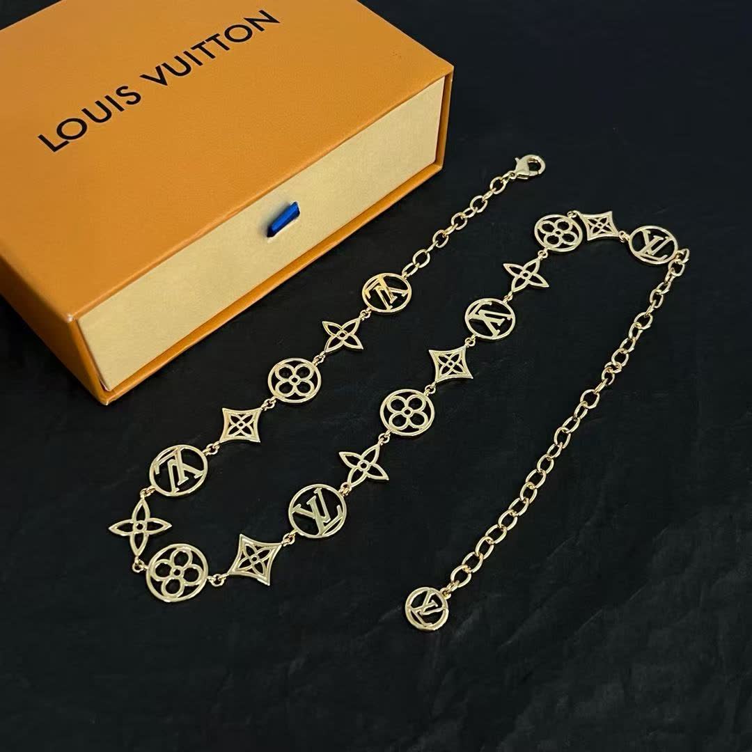 Louis Vuitton Gold-Plated Monogram Necklace